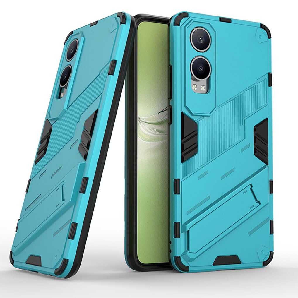 SEAHAI Case for OnePlus Nord CE 4 Lite 5G, Ultra-thin Protective Silicone TPU Shockproof Hybrid Hard PC Back Phone Cover, with Foldable Hidden Form Bracket, Blue