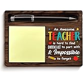 Teacher Appreciation Gifts for Women Men, Thank You Gifts for Teacher Birthday Retirement, Sticky Note Holder Home School Office Decor Keepsake