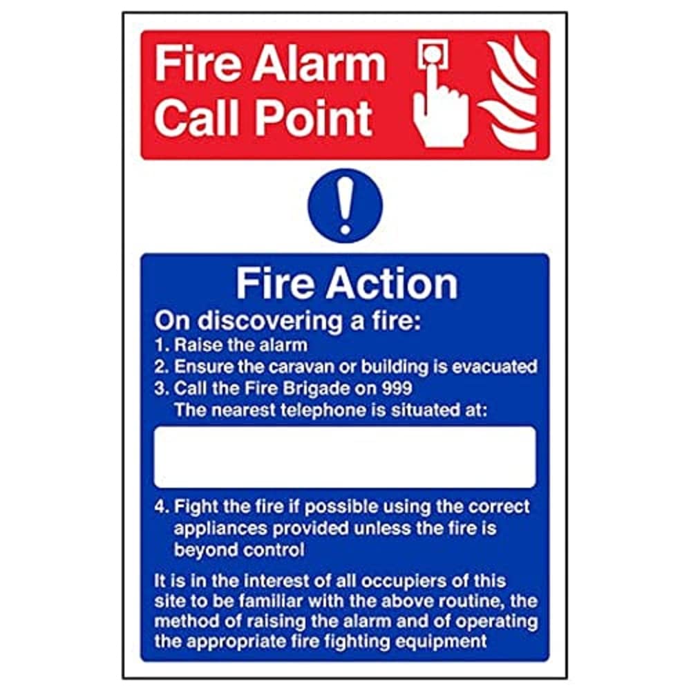 V Safety Fire Action - Caravan Site Fire Action - 300 X 400mm — image 1