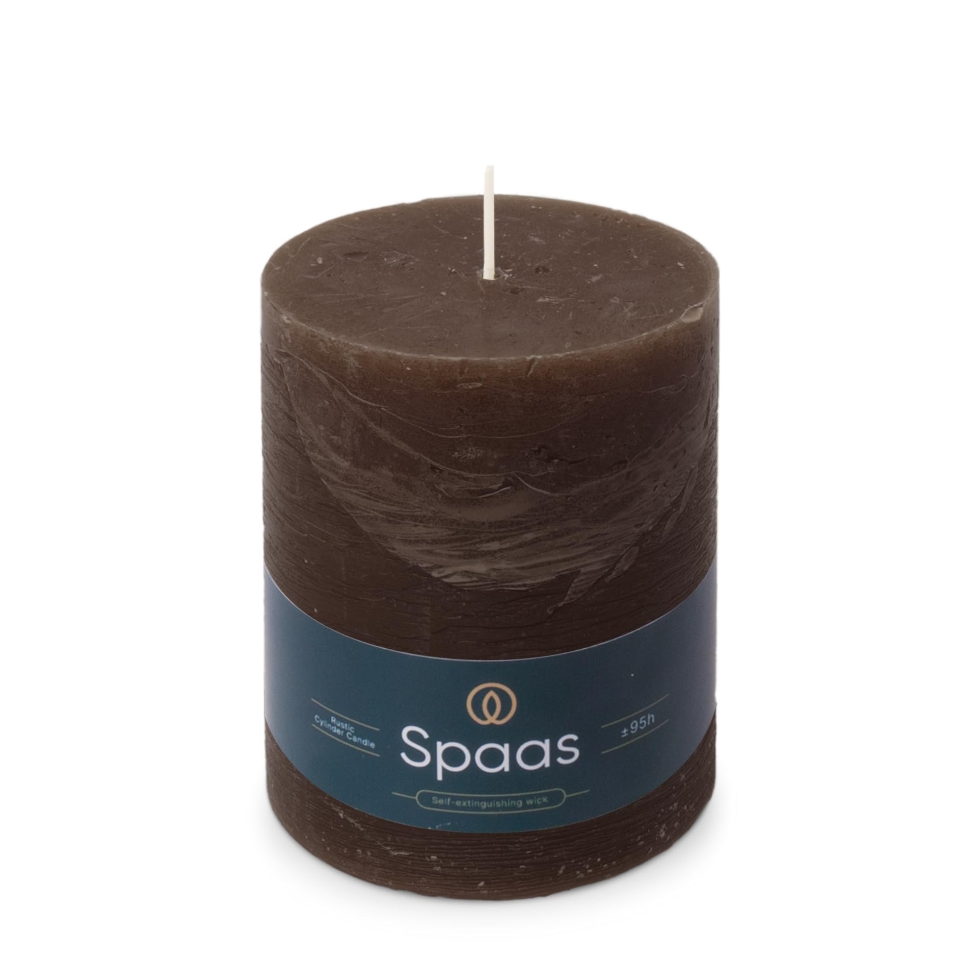 Spaas Rustic Pillar Candle 100/130 mm 95h, Dark Brown