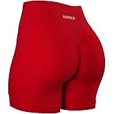 AUROLA Power Workout Shorts for Women Tummy Control Squat Proof Ribbed Thick Seamless Scrunch Active Short