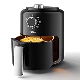 Bear Small Air Fryer 2.1 QT, Mini Airfryer Adjustable Time&Temp Control, Compact Size Space Saving for 1-2 People Quick Healthy Meals Snack in Minutes with Nonstick Basket