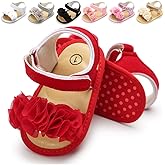 LAFEGEN Infant Baby Girls Summer Sandals Newborn Toddler First Walker Crib Dress Shoes (0-18Months)