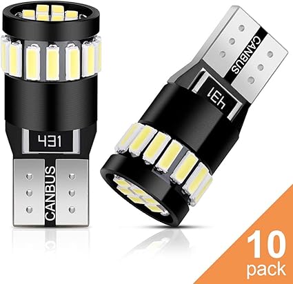anpro 10 paquetes t10 led canbus bombillas t10 w5w led blanco super brillante w5w t10 194 168 2825 158 175 21 smd 4014 6000k luz para coche