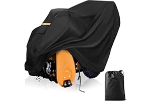HIGHTQURO Snow Blower Cover, Heavy Duty 600D Snow Thrower Cover,Waterproof Dustproof UV Protection, Universal Size for Most Electric Two Stage Snow Blowers 52"L X 32"W X 40"H, with Air Vent, Reflective Handle