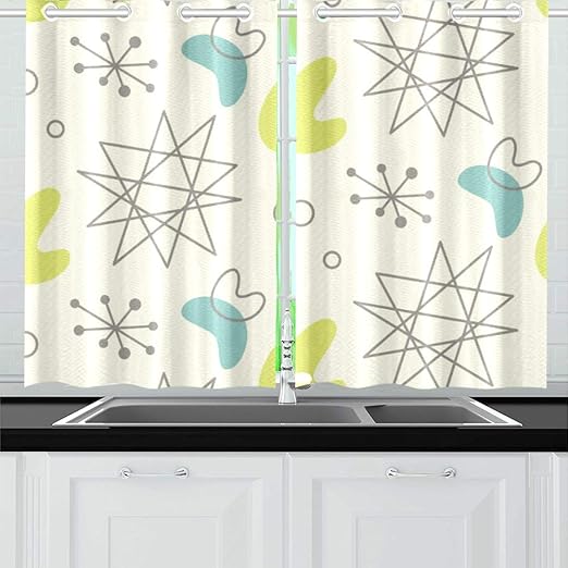Amazon Com Vnaskl Mid Century Modern 1950 S Kitchen Curtains