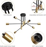 Comely Sputnik Ceiling Light 6 Light E27 Black Gold Modern Chandelier view 5