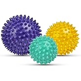 URAQT Spiky Massage Ball, 3 Pack Hard Spiky Massage Ball Roller Set, Professional Physical Therapy Massage Balls for Myofascial Release, Trigger Point Deep Tissue Massage, Plantar Fasciitis Recovery
