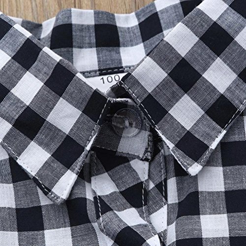 FEITONG Toddler Kids Baby Girl Plaid Tops+Demin Pants, 2Pcs Outfits Clothes Set (2Years, White)