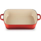 Le Creuset Enameled Cast Iron Rectangular Roaster, 5.25 qt., Cerise | 5.25 qt. (9.8" x 13")