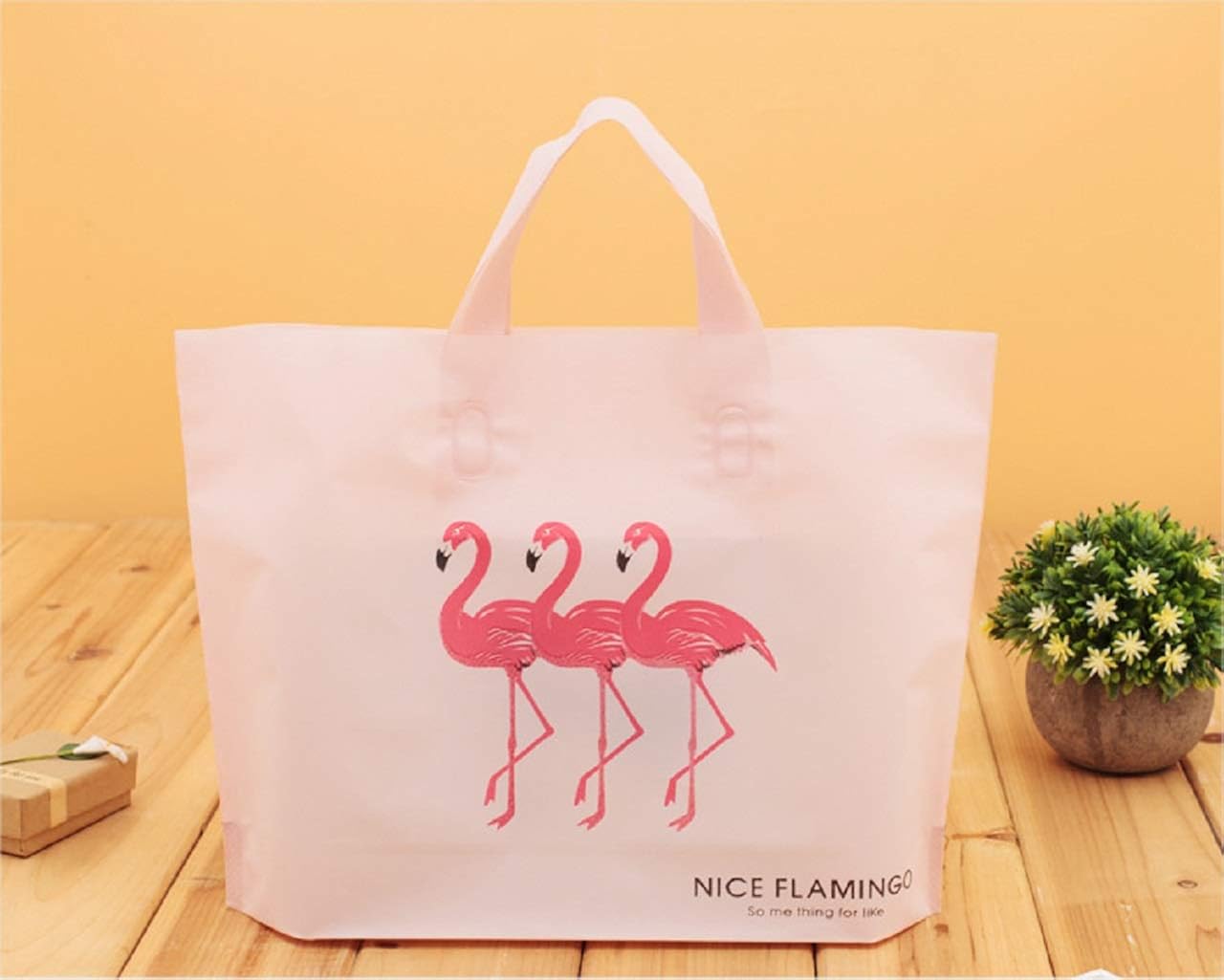 Amazon Tk Felly ギフトバッグ フラミンゴ ショッピング 25枚 セット ピンク ビニール 袋 エコバッグ 買い物バッグ