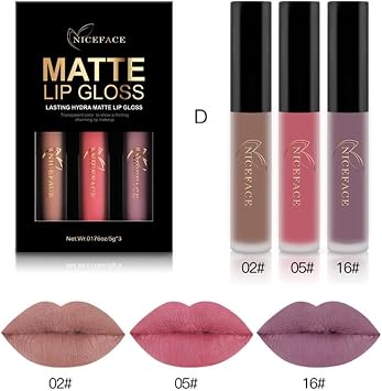 Lèvres Rouge à Lèvres Magique Paillettes Rouge à Lèvres Mat 3 Pièces Imperméable Mat Liquide Rouge à Lèvres Cosmétique Sexy Lip Gloss Kit 68g