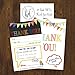 25 Rainbow Banner Kids Thank You Cards, Fill in Thank You Notes for Kid, Blank Personalized Thank Yous for Birthday Gifts, Stationery for Children Boys and Girls