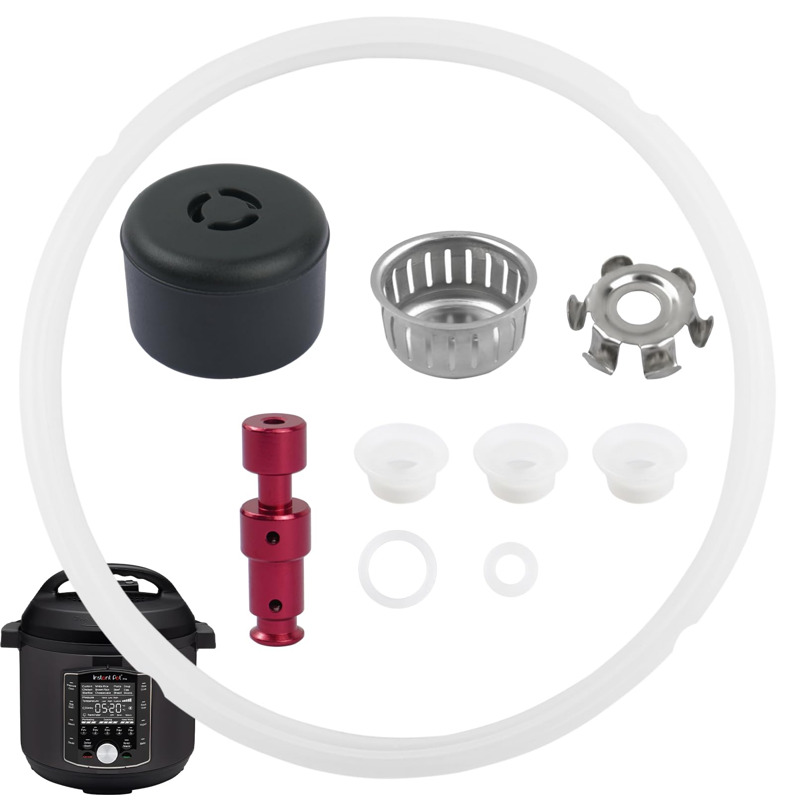 Photo 1 of 10 PCS Instantpot Replacement Parts for IP Pro/Pro Plus 6 QT, Duo Evo Plus 6 QT, Include Sealing Ring Steam Release Valve Float Valve Anti-Block Shield Anti-blocking Shroud Bracket