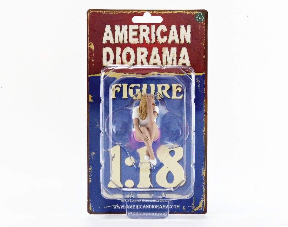 American Diorama Car Girl in Tee Madee Figurine for 1/18 Scale Models 38239