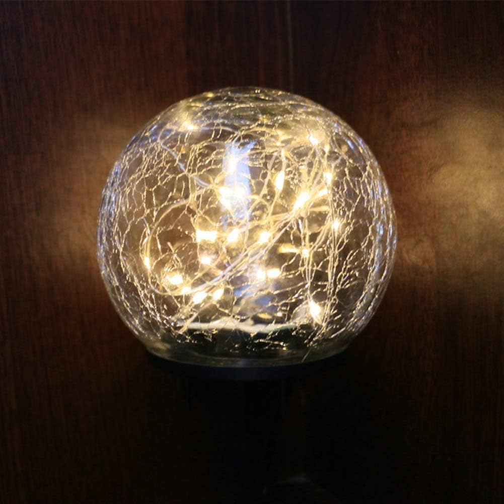 Solar Crackle Glass Ball Ground Lights,Solar Power Pathway Lights - Image 3