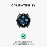 kwmobile Silicone Watch Strap for Garmin Forerunner 965 955 945 745 Red Black view 6