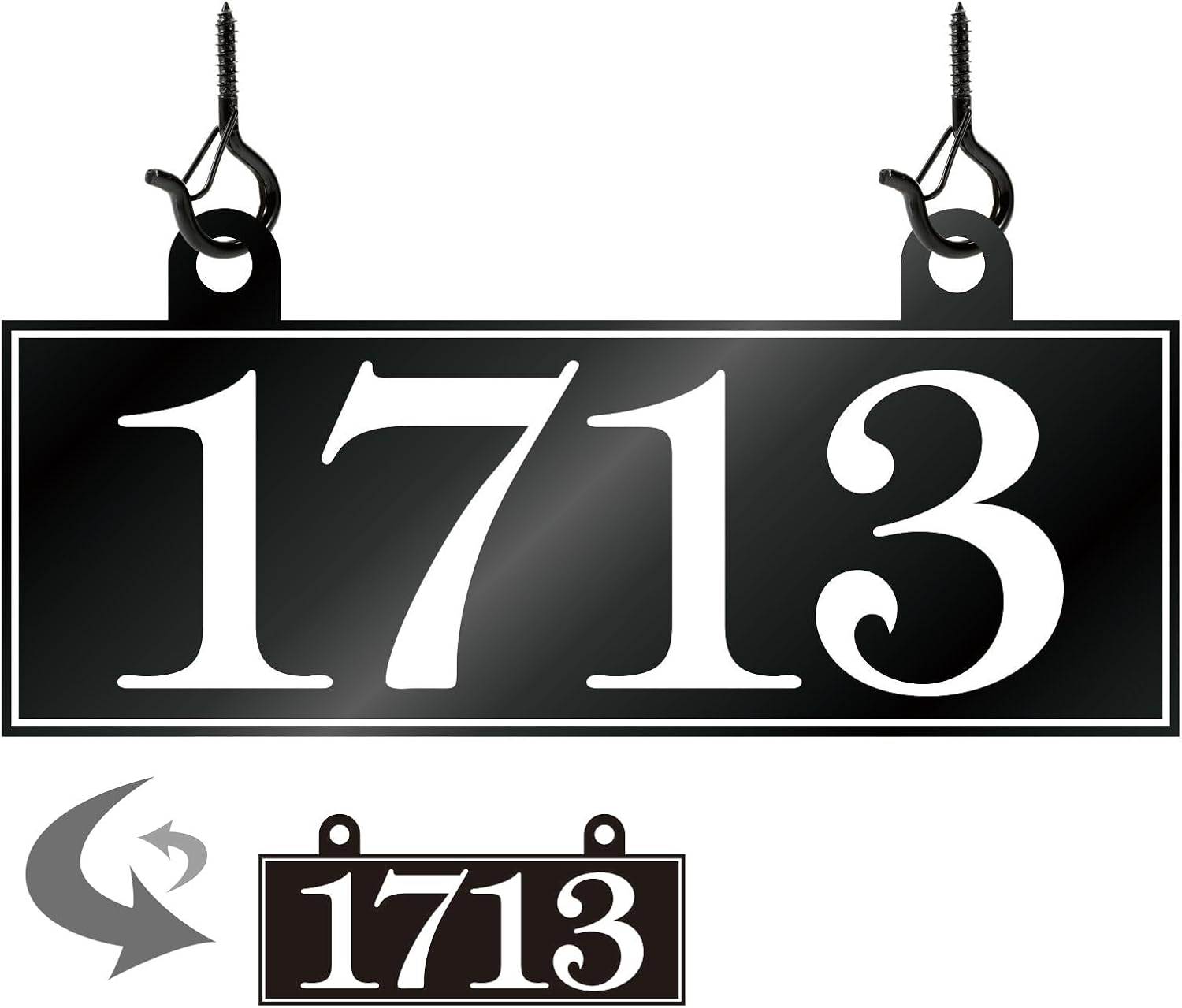 Plaques & Wall Art - Hanging Address Plaque Sign - Custom House Number Sign Plaque,Address Sign,House Address Numbers for Outside House,Mailbox Post,Lamp Post,Pillar,Store,Yard,Apartment - Reflective 911 Visibility Two Hooks Double Sided 13