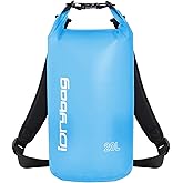 IDRYBAG Clear Dry Bag Waterproof 2L/5L/10L/15L/20L, Small Dry Sack Waterproof Bag for Kayaking