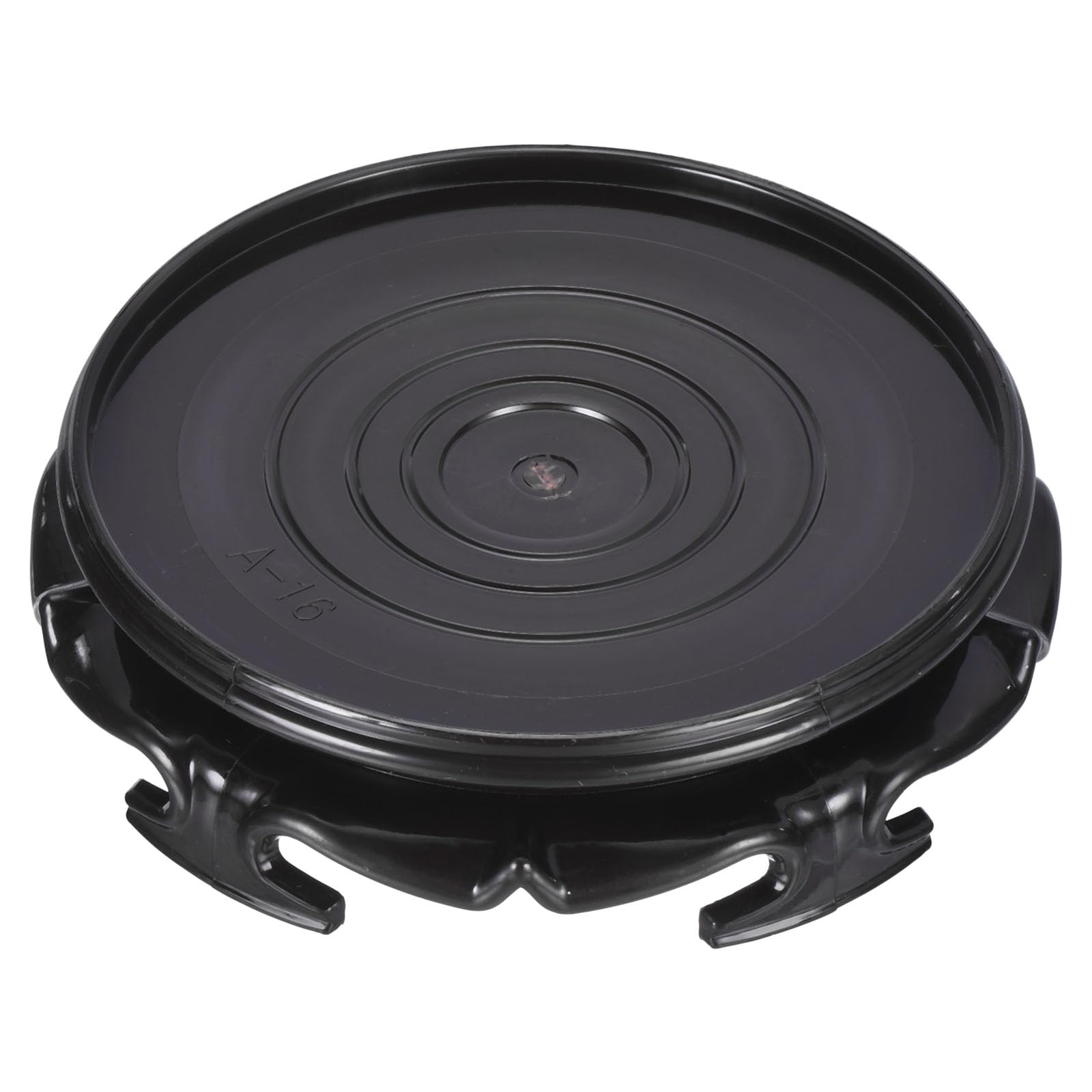 PATIKIL Planter Display Stand, 6.3 Inch Dia Plastic Round Bonsai Base Imitation Wood Style Stand Home Decor Display for Table Lamp Teapot Base, Black