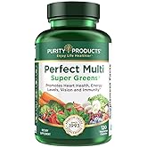 Purity Products Perfect Multi Super Greens Dietary Supplement Health Nutrition, 120 count
