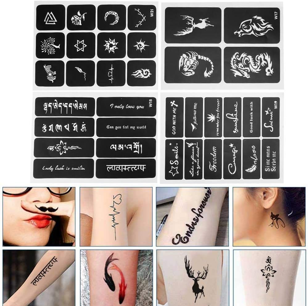 Tattoo Template Reusable Small Tattoos Pattern Semi Permanent Tattoo Stencil Vivid Tattoo Templates Body Art Paint Tools For Tattoos Artists Use Amazon Co Uk Beauty