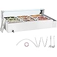 VEVOR 9-Pan Commercial Food Warmer, 9 x 8QT Electric Steam Table with Glass Cover, 1500W Countertop Stainless Steel Buffet Bain Marie 86-185°F Temp Control for Catering, Restaurants, Silver