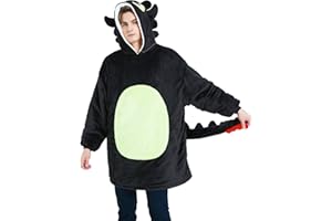 dressfan Unisex Dragon Costume Hoodie Sweatshirt Oversized Microfiber & Sherpa Warm Cozy with Giant Pocket,One Size Fits All