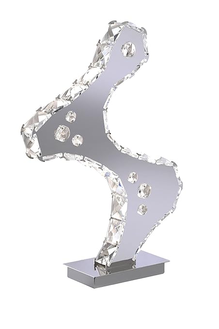 LED Tischleuchte mit Dimmer Dekolampe Kristallampe Nachttischlampe (9 Watt, Höhe 35 cm, Neutralweiß)