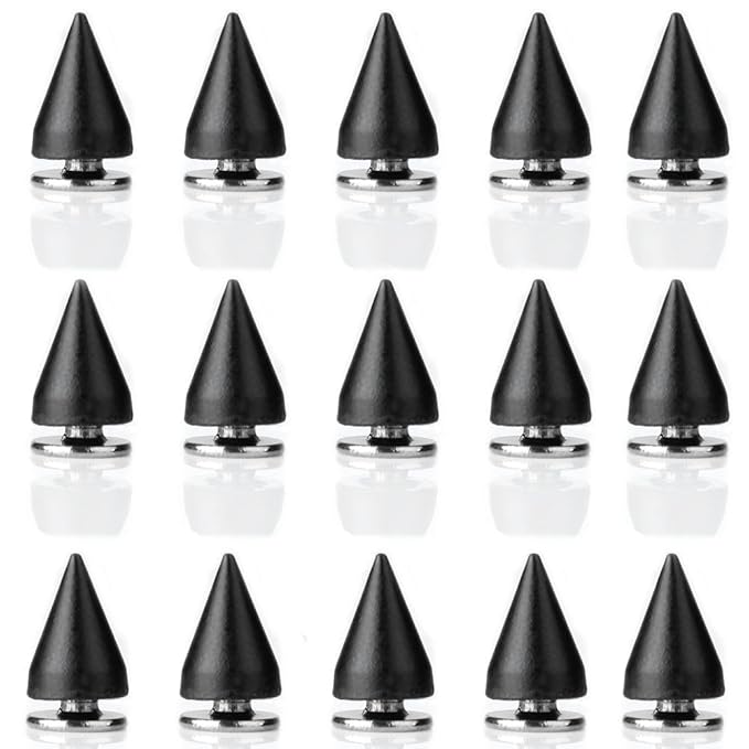 100x Nieten 10mm Killernieten Schraubennieten Ziernieten spitz Schwarz Gothic