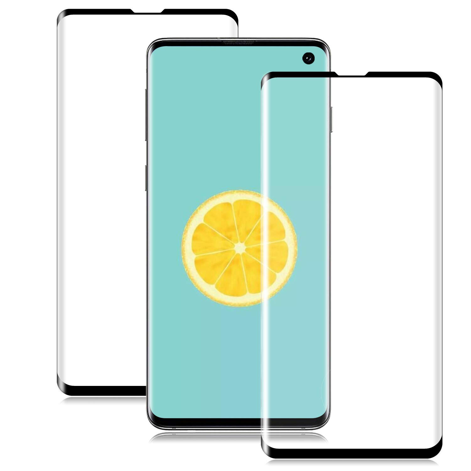 YLLYH S10 Screen Protector (2 Pack), S10 Tempered Glass, 3D Curved/Full Screen Coverage/ 9H Hardness/Anti-Scratch/Bubble Free Tempered Glass Screen Protector For Samsung Galaxy S10
