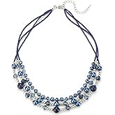 Noessla Beaded Statement Necklaces for Women Layered Chunky Bead Necklace Fashion Costume Jewelry Gifts for Mom