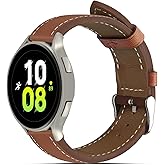 Italy Genuine Leather Watch Bands Compatible with Samsung Galaxy Watch 7 6 5 4 40mm 44mm, 5 Pro 45mm, 6 4 Classic Active 2, 20mm Quick Release Leather Watch Straps Replacement Band for Women Men