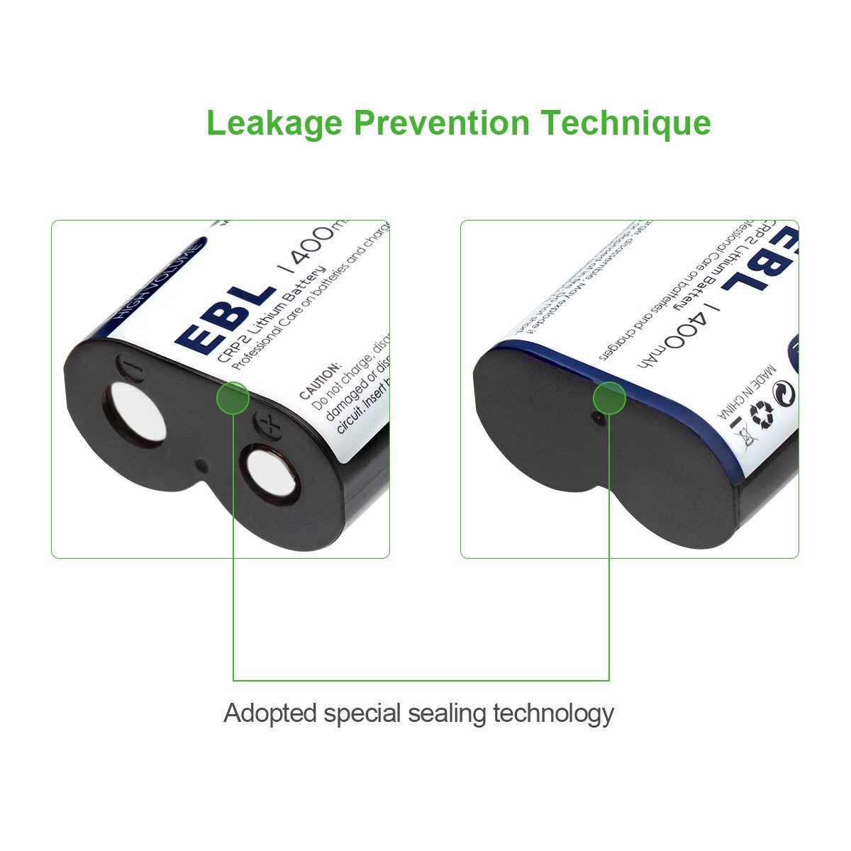 EBL CR-P2 Batteries, 6V 1400mAh Lithium Photo Battery Replaces 223A DL223A EL223AP