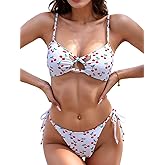 Rosemary Kiss Womens Bikini Sets Swimsuit Two Piece Tie String Push Up Sexy Thong Bathing Suit Swimwear