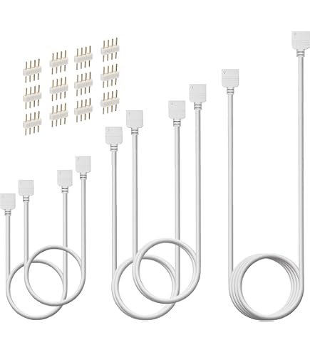 DEMASLED 2-Wege LED-Splitterkabel 4-polig – 30,5 Cm, Für RGB-LED-Streifen 5050/3528/2835, 1 Auf 2 Verteiler