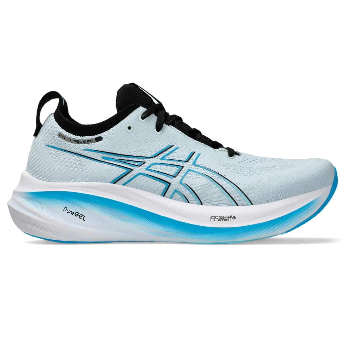 Photo 1 of ** USED - DIRTY ** ASICS Men's Gel-Nimbus 26 Running Shoes, 9.5, Cool Grey/Bright Cyan