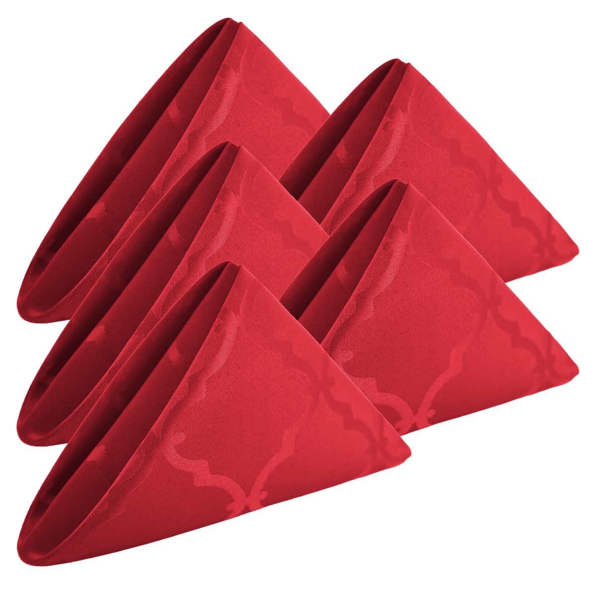 SASTYBALE Christmas Cloth Napkin Spillproof and Wrinkle Resistant Square Jacquard Napkin with Rhombus Patterns for Dining Room & Holiday Decoration (Red, 50 x 50 cm (4 pieces))