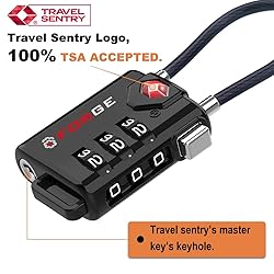 TSA Approved Cable Luggage Locks, Re-settable