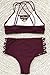 Cupshe Fashion Women’s Wine Red Fabric texture Bikini set Beach Swimwear Bathing Suit