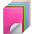 24 Sheets Self Adhesive Cardstock Paper 22 Colors, A4 Printable Colored Sticker Paper for Cricut, Printer, Colorful Cardstock Adhesive Paper for Crafts, Scrapbooking & Party Decor | 250gsm/92lb
