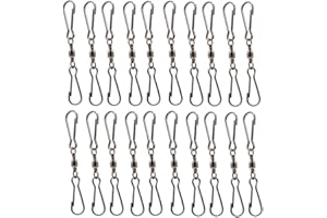 LGEGE 20PCS Smooth Spinning Dual Clip Swivels Wind Spinner Hangers Spiral Tails Twisters Wind Socks, for Spinning windsocks and Any Kites, Flower pots, Plants, Bird feeders, Solar Lights, Flags