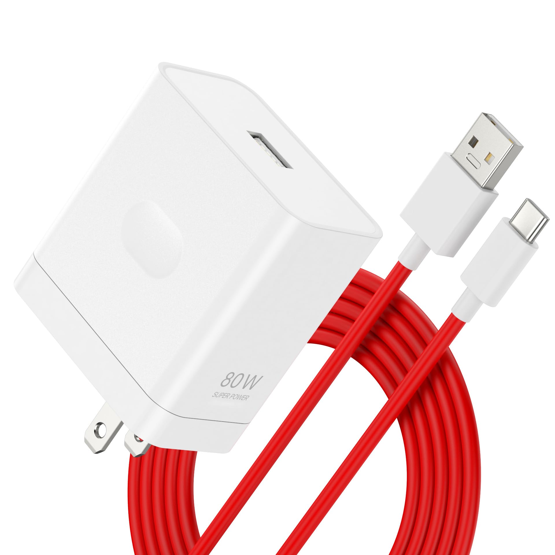 Photo 1 of Compatible for Oneplus 13 12 12R 11 10 Pro Charger Fast Wall Block 80W 65W for One Plus 13R 9 Pro 10T 10R 8T 8 7T 7 Pro Open Pad Nord 2T CE 2 3 N30 N20 N10 N300 6T 3.3ft Cable