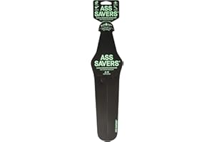 Ass Savers Regular Saddle Mudguard, 23-35 mm Tires, Generation 4, Maximum Protection, Rainy Rides, No Tools Mount, Patented Flip Tip, Lightweight, Stable, Self Centering, Commuter, Road, Black