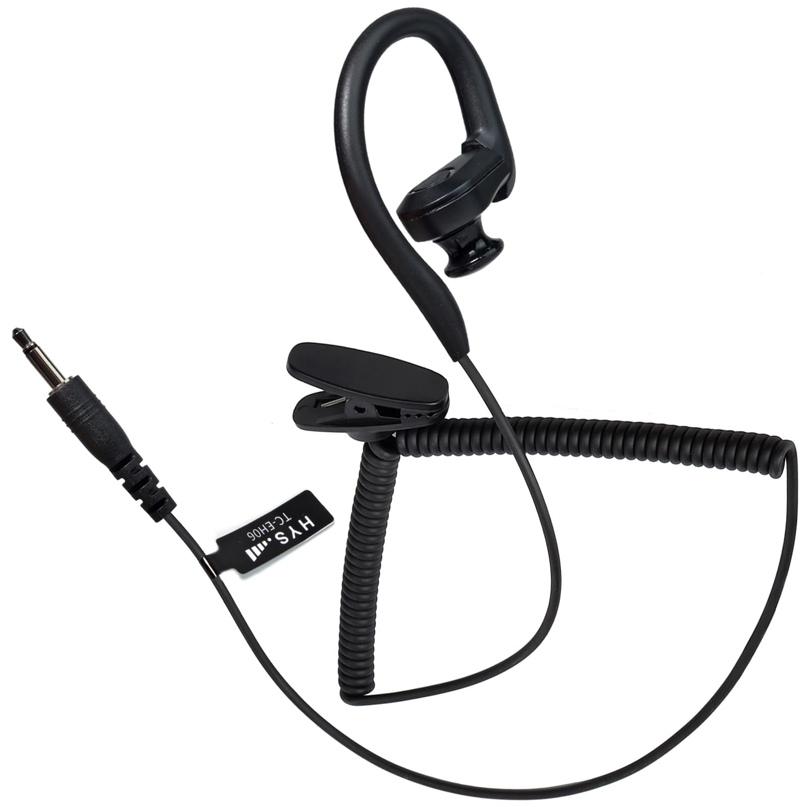 HYS Wired Earbuds Headphones with Secure Ear Hooks, Listen/Receiving ONLY 3.5mm Earpiece, Wrap Around Earphones with Over Ear Hook, Over Ear Headset for Shoulder Speaker Microphones