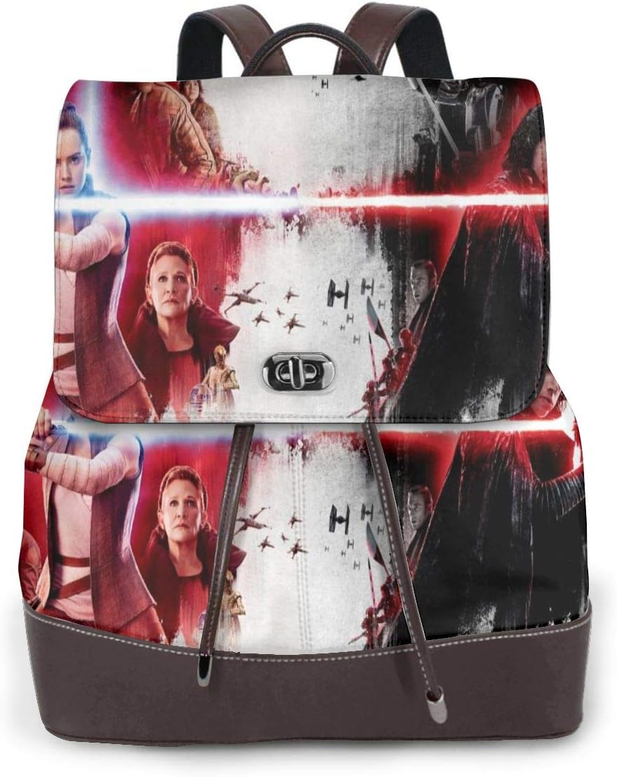 Arsmt The Last Jedi Womens Leather Backpack Multifunction College School Laptop Bookbag