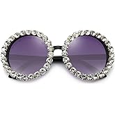 Dollger Daisy Sunglasses for Women Flower Round Fashion Rave Party Disco Fun Festival Retro Sunglasses,White Purple