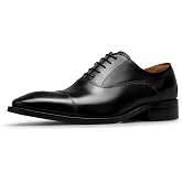 DESAI Men&rsquo;s Dress Shoes with Genuine Leather in Classic Formal Oxford Leather Shoes for Men