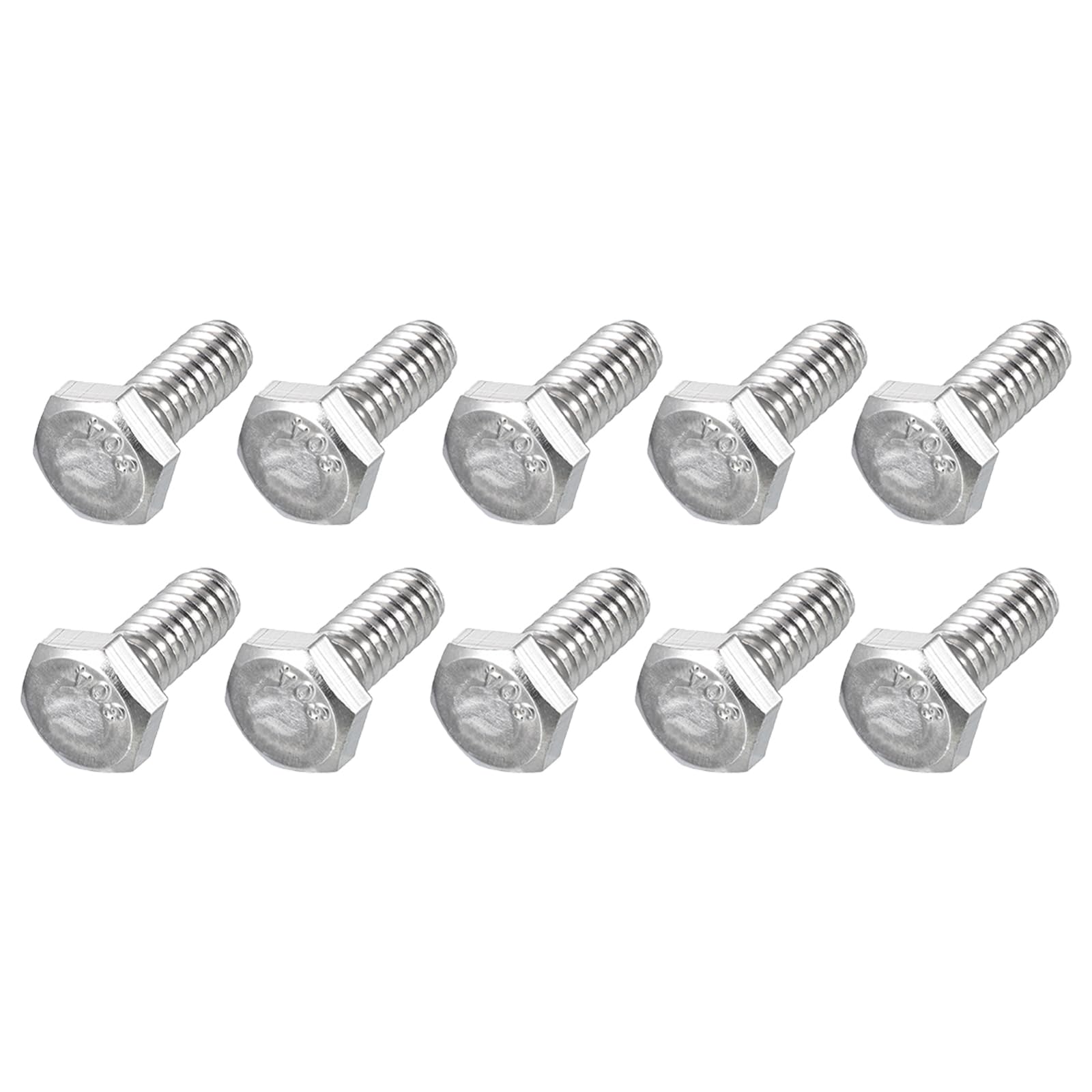 METALLIXITY Hex Head Bolts (1/4-20 x 5/8") 15Pcs, 304 Stainless Steel 18-8, Fully Threaded, External Hex Drive, Plain Finish, Hex Head Screw Bolt, Silver — image 1