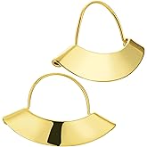 Half Moon Hoop Fan Earrings | 18k Gold Plated Hypoallergenic Brass